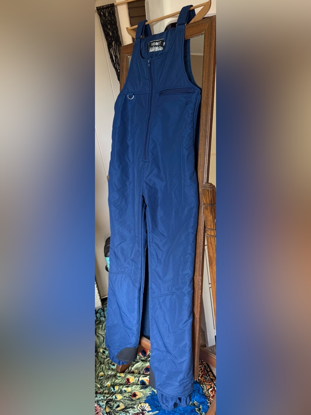 VTG Far West Seattle Ski Snow Mountain Overalls Nylon Blue Adults Size US Medium